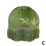 Elegant Grön Lampskärm med Kant, Viktoriansk Vintage Lampskärmar Retro Bordlampa Skärm Europeisk C