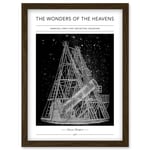 Wonders of the Heavens Duncan Bradford Herschel Forty Foot Reflecting Telescope Antique Classic Illustration Artwork Framed Wall Art Print A4