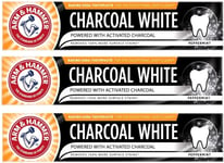 Arm & Hammer Charcoal White Peppermint Toothpaste 75ml - 3 Multipack