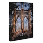 Brooklyn Bridge New York City (4) Canvas Print for Living Room Bedroom Home Office Décor, Wall Art Picture Ready to Hang, 30 x 20 Inch (76 x 50 cm)