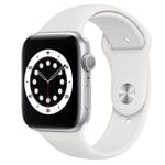 Apple Watch Series 6 GPS 44mm Silver Aluminium M00D3 White Sport Band