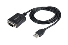 StarTech.com 3ft (1m) USB to Serial Cable with COM Port Retention, DB9 Male RS232 to USB Converter, Straight Through USB to Serial Adapter for PLC/Printer/Scanner - Prolific IC, Automatic Handshake, Windows/Mac OS - seriel adapter - USB - RS-232
