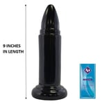 Dildo Butt Plug THE ROCKET 9 Inch Large Girth Sex Toy ANAL TOY - FREE LUBE