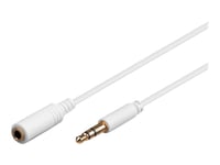 Goobay Avk 184-0050 Mini - Ljudförlängningskabel - Mini-Phone Stereo 3.5 Mm Hona Till Mini-Phone Stereo 3.5 Mm Hane - 50 Cm - Vit