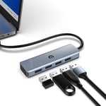 Adaptateur USB 3.2 à 4 Ports, USB C Hub 10 Gbps, USB C Splitter Multiport Adaptateur Hub avec câble étendu de 50 cm pour MacBook Air/Pro, iMac, iPad Pro, Dell, HP, et Autre Appareil de Type c