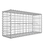 SONGMICS Gabionkorg, metallgabionbur med 5 x 10 cm Mesh för stenar, Silver
