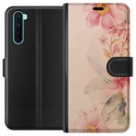 OnePlus Nord Svart Plånboksfodral Färgsprakande Blommor