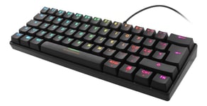 DELTACO GAMING Mekaniskt 60% RGB-tangentbord, bruna brytare, 62 tangen