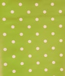 Capri Square 135 x 135 cm Green Polka Dot Print WIPE CLEAN TABLECLOTH PVC VINYL OILCLOTH Outdoor Garden Kids Crafting Table Protector | Can be cut to size / Parasol Hole