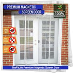 Double Door Magnetic Fly Screens for Doors - Mesh Curtain with Full Frame Hook