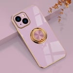 Electroplated Magnetic Ring Holder Case for Iphone 15, 360 Degree with Rotation