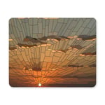 Sunset with Clouds in Stained Glass Window Abstract Background Rectangle Non Slip Rubber Mouse Pad Gaming Mousepad Mat for Office Home Woman Man Employee Boss Work with Designs