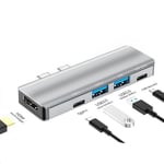 NÖRDIC 2 til 5 USB-C-dokkingstasjon for MacBook Pro og Air 1xHDMI 4K30Hz 1xUSB-C 1xUSB-C PD100W 1xUSB-A 3.0 1xUSB-A 2.0