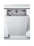 Indesit Dsio3T224Ezukn 10-Place Slimline Integrated Dishwasher - Silver - Dishwasher With Installation