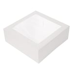 Lot de 50 boîtes à pâtisserie avec fenêtre 'Thepack' 250 g/m2 + Opp 26 x 26 x 8 cm Blanc Carton Ondulé Nano-Micro