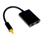 Adaptateur de câble audio optique numérique Toslink à double port 1 entrée 2 sorties Noir Câble Optique Audio Splitter Adaptateur fibre Optique
