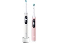 Oral-B iO Series 6 Duo 2 kpl Valkoinen/vaaleanpunainen hammasharja