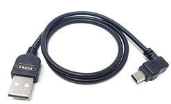 System-S Câble Mini USB 50 cm Coudé de 90° vers la Droite Mâle Câble de données, câble de Chargement