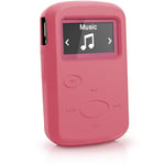 iGadgitz U3903 Rubber Silicone Gel Skin Cover Case Compatible with Sandisk Sansa Clip Jam MP3 SDMX26-008G (2015) - Pink