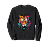 Tiger Portrait Animal Artwork Pop Art Sweatshirt
