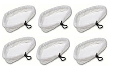 Deals2u365(™) Washable Microfibre Cloth Cleaning Pads for Bissell 23V8E Steam Cleaner Mop (Pack of 6, White)