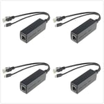 DSLRKIT Active PoE Splitter Power Over Ethernet 48V to 5V 2.4A Micro USB Plug for Raspberry Pi B B+ 2 3 (pack of 4)