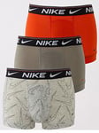 Nike Underwear Mens Everyday Cotton Stretch 3pk Boxer Brief Nos-multi, Multi, Size L, Men