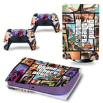 Kit De Autocollants Skin Decal Pour Console De Jeu Ps5 Full Body Gta5 Grand Theft Auto, Version Cd-Rom T1850