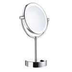 Smedbo Outline makeup spejl med lys, Ø18 cm, krom