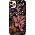 Apple iPhone 11 Pro Max Transparent Mobilskal Tecknade blommor