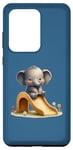 Galaxy S20 Ultra Blue Adorable Elephant on Slide Cute Animal Theme Case