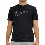 Nike Dry Leg Swoosh FILL SSNL T-Shirt Homme Black/Habanero Red/White FR: 2XL (Taille Fabricant: XXL)