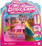Barbie Mini BarbieLand Doll & Toy Vehicle Set, 1.5-inch Barbie Doll & Dream Boat with Color-Change, Plus Detachable Slide & Pool, HYF41