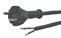 Z 2404580 Sladdställ rak, svart H07RN, F 2X1,5, 5 meter