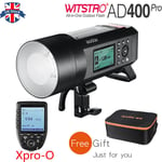 UK Godox AD400Pro 400Ws TTL HSS Outdoor Flash+Xpro-O for Olympus+Free Carry Case