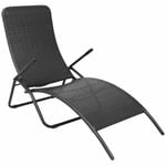 vidaXL foldbar liggestol i polyrattan sort