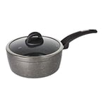 Tower T81218 Cerastone Induction Saucepan, Non Stick Ceramic Coating, Easy to Clean, Dishwasher Safe, Graphite, 20 cm