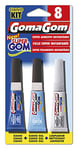 GOMAGOM - Colle super instantanée pack de 3 pcs - CIANO 3 g + CIANO GEL 3 g + NETTOYANT 3 g - Glue Kit - Numéro 8