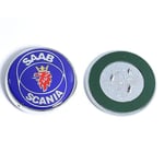 68mm 2 3 Stift Saab Bil Framhuv Motorhuv Emblem Baklucka Stötfångare Märke För Saab 9 3 9 5 9-3 9-5 Saab Emblem Dekal Tillbehör Yalo Front scania