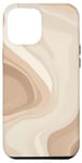 Coque pour iPhone 13 Pro Max Minimaliste Neutre Couleur Crème Marron Clair Ligne Art