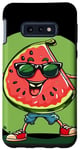 Coque pour Galaxy S10e Joli costume de melon pour les amateurs de lunettes de soleil et de fruits