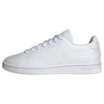 adidas Men's Advantage Base Court Lifestyle Sneakers, FTWR White/FTWR White/Pulse Lime, 3.5 UK
