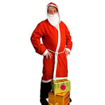 Boland 13410 - Costume de Père Noël - Manteau long rouge avec capuche et cordon blanc - Barbe de Père Noël blanche - Pour homme et femme - Noël, carnaval, fête à thème
