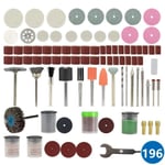 Foret - meche,Kit d'accessoires pour outils rotatifs Dremel,Mini-polissage,ponçage,perçage- 196pcs Set