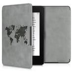 kwmobile Case Compatible with Amazon Kindle Paperwhite - Case e-Reader Cover - Travel Outline Grey
