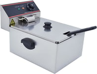 TAIMIKO Commercial Electric Deep Fryer Single Tank Deep Fat Fryer Stainless Chip