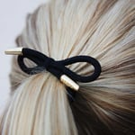 Corinne Hair Tie Bow Metal Plain Black