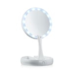 UNIQ Hopfällbar LED-spegel med 10X förstoring