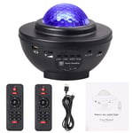 Justech LED Star Light Projector Colour Changing Nigh Light Lamp Built-in Speaker Support Bluetooth, U Disk, Card Reader with 2 Rmote Controls for Bedroom Home Decoration