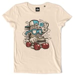 Teetown - T Shirt Femme - Patin A Roulettes - Cool Skateboard Ride Graphique Longboard Vitesse Relax Roller Yo - 100% Coton Bio